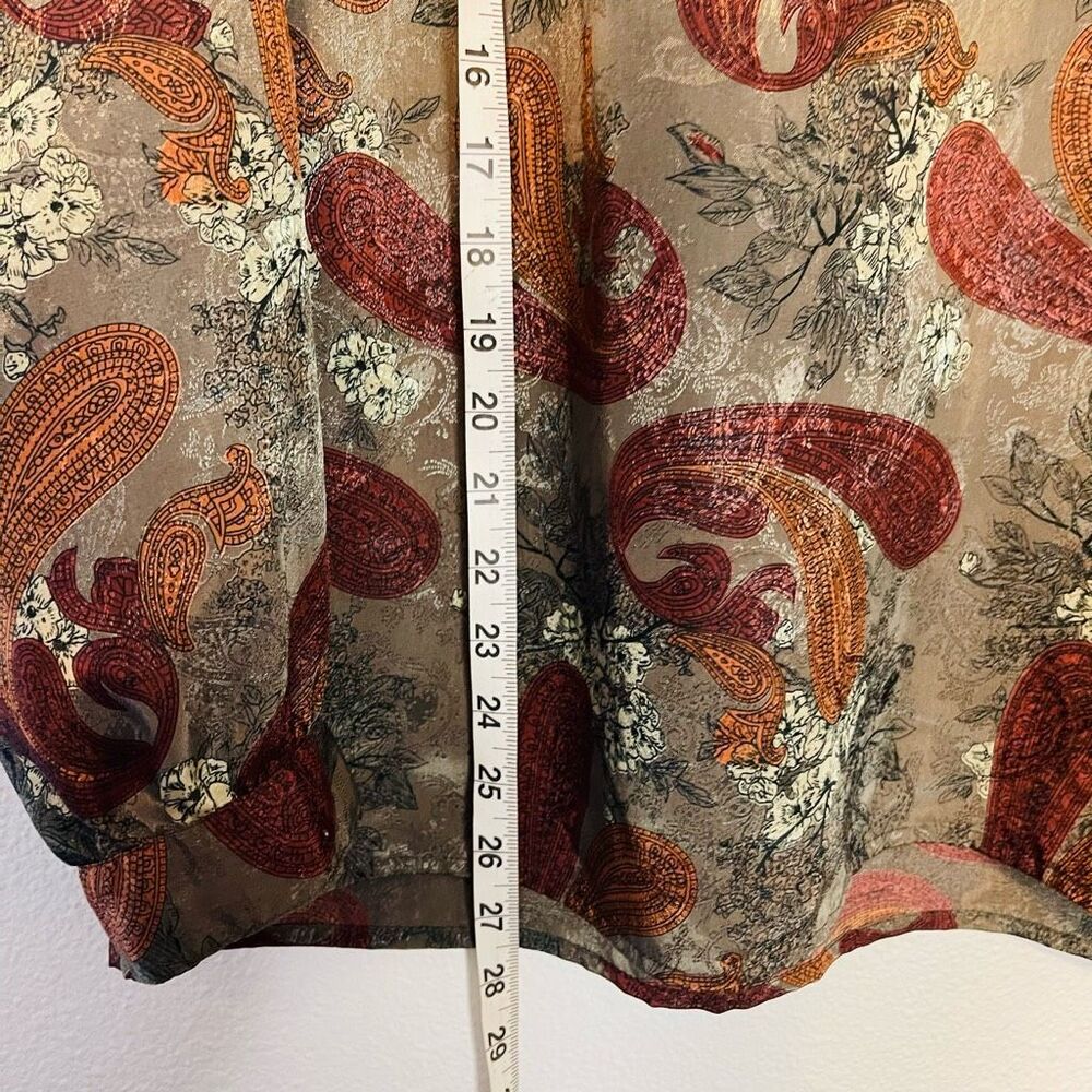 Vintage Martinique Paisley Floral Long Sleeve Blouse Size 14 - Picture 4 of 7